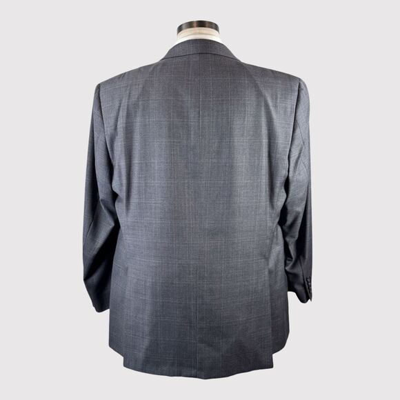 Burberry Mens Blazer Windowpane Gray Two Button Wool Sports Coat Suit Jacket 46R - Picture 2 of 14